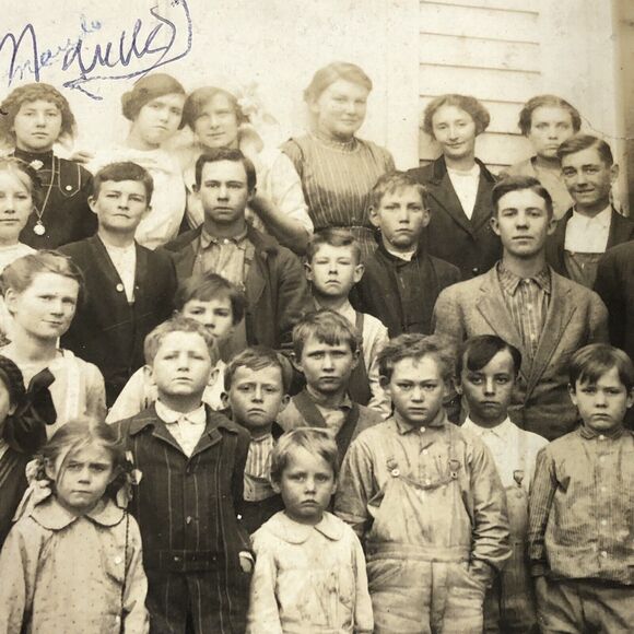 Vintage 1910s Real Photo School Children Students Class & Teacher Avila Missouri - Picture 4 of 8